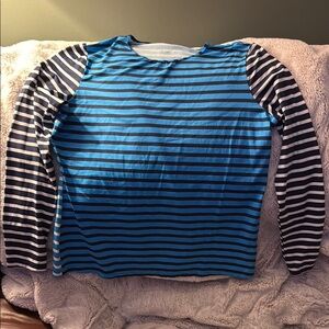 Blue Striped Kids Long Sleeve Shirt